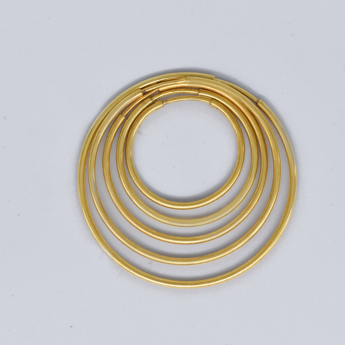 18k GOLD FILLED Over Silver ENDLESS Hoop Earrings Small To image 5