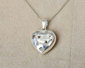 ハートネックレス シルバー、925スターリングシルバー ハート