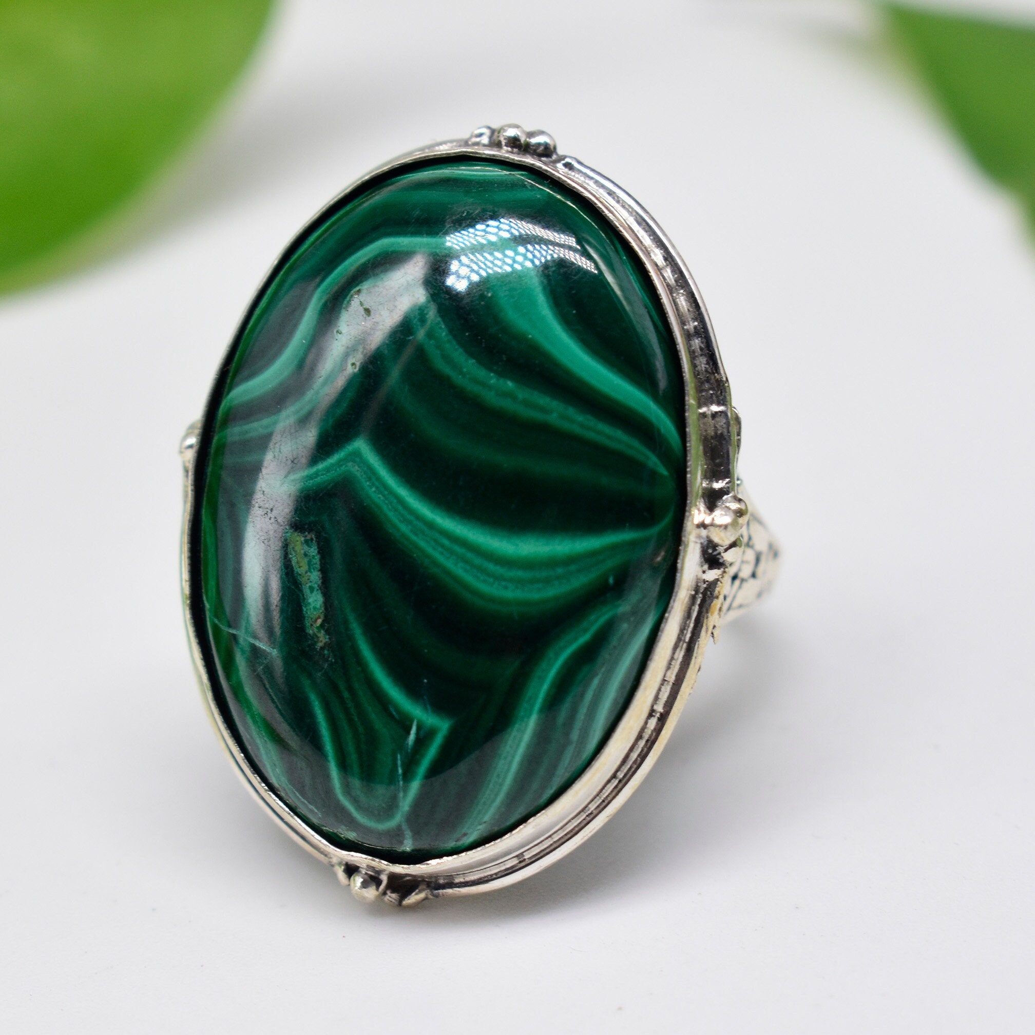 Large Natural Malachite Ring, Malachite Ring, Handmade Malachite Jewelry,  925 Sterling Silver, Gemstone Jewelry, Birthstone Christmas Gift - Etsy