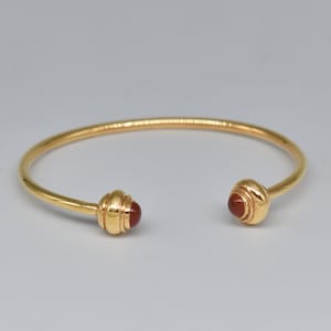 Red Carnelian Gold Filled Sterling Silver Cuff Bangle