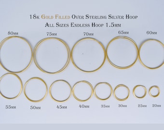 18k Gold Filled Hoop Earrings: Sterling Silver Base, Lightweight Daily Wear