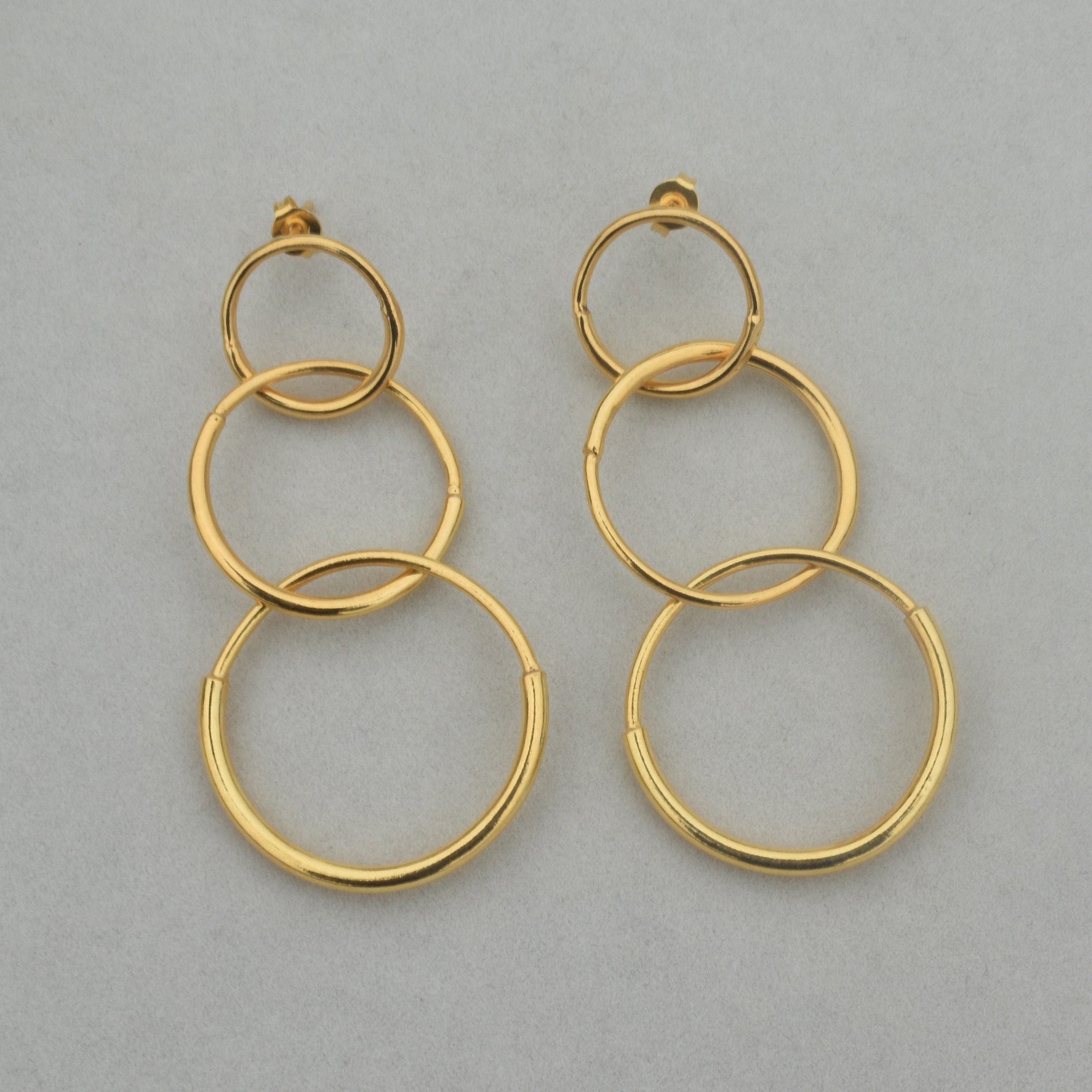 Interlocking Hoop Earrings / 18k Gold Filled Multi Hoop Dangle Etsy