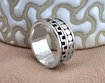 925 Sterling Silver Spinner Ring for Woman, Thanksgiving Gift, Thumb Fidget Ring, Handmade Rings, Gift For Women, Unique Vintage Rings