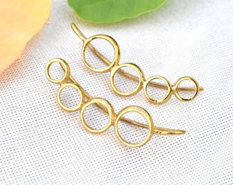 18k Gold Filled Ear Climbers / Ear Crawler Earrings / Gold Ear Climbers / Handmade Earrings / Ear Sweep / Silver Climbers / Crawler Earrings