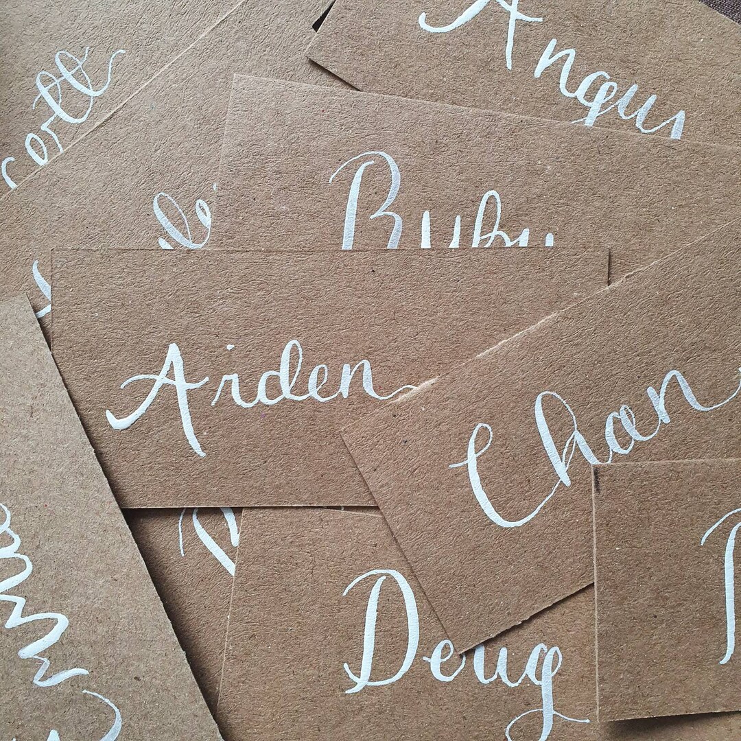 Calligraphy Table Place Cards | Wedding | Party Decor (minimum Order 5 ...