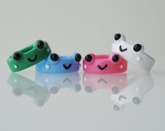 Anillo de rana, joyería de rana, regalo de rana, amantes de las ranas, lindos anillos llamativos para mujeres, anillos coloridos, linda bisutería de rana