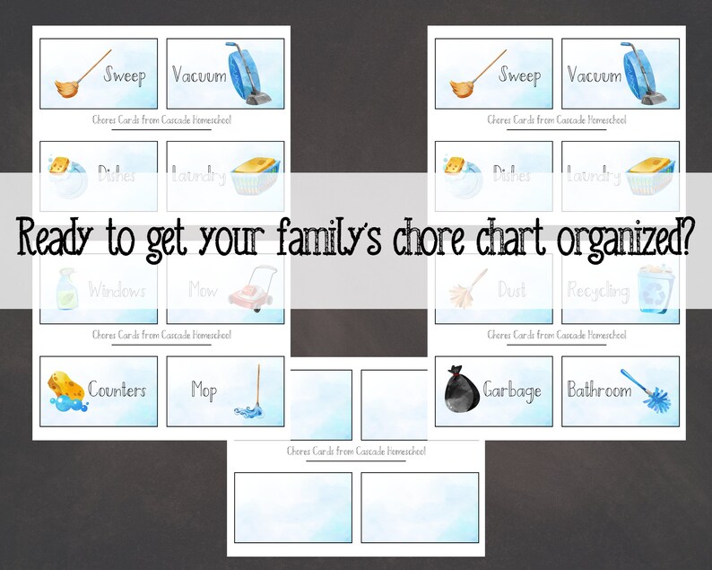 Printable Chore Cards | Family Contributions | Chore Chart Download - Etsy