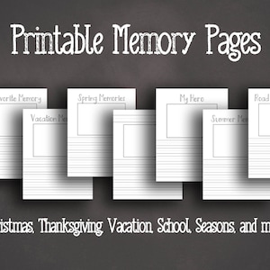 Memory Pages Printable | Children&#39;s Journal Pages | Record Memories | Great for Helping Kids Remember Their Favorite Times!