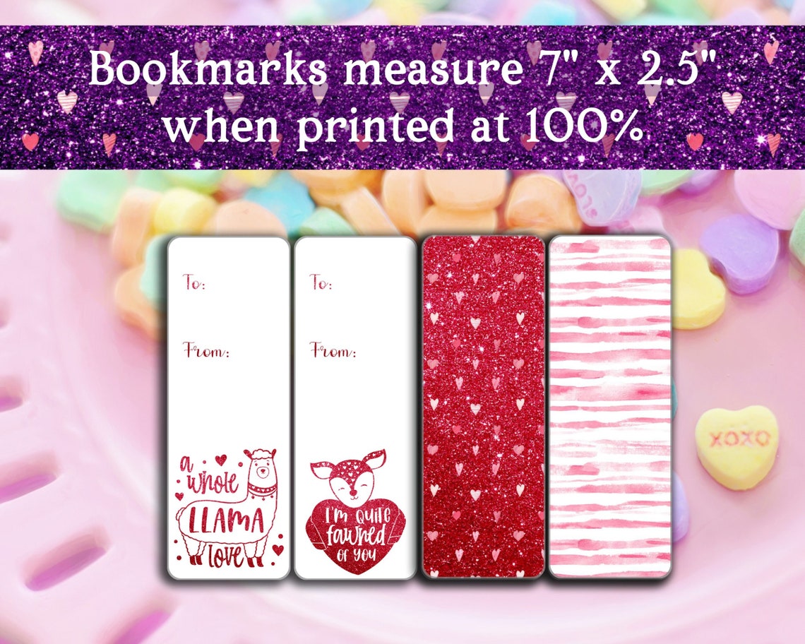 Valentine's Bookmarks for Kids Cute and Fun Sayings Printable Valentine