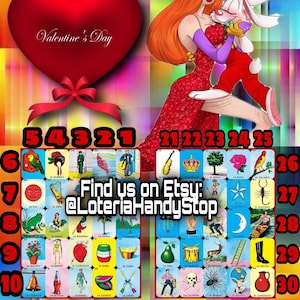 40 Lines Valentines Loteria Board Game