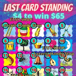 Tablero permanente de la última carta de Loteria para jugar