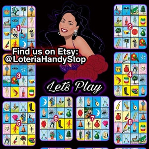 Selena Quintanilla Loteria Juego de Mesa 12 Números Cartas Completas para Jugar Online