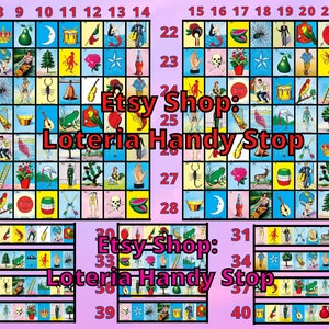 Loteria Tabla con Numeros