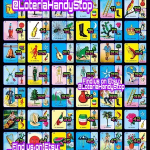 54 Numbers Loteria Board Digital Download Game