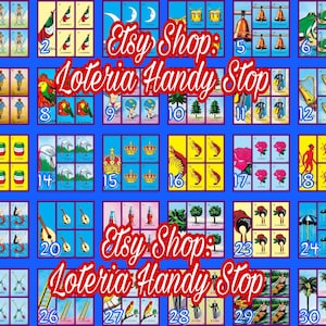 30 Numbered Mexican Loteria Board