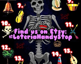 Halloween Loteria Game with 20 Numbers