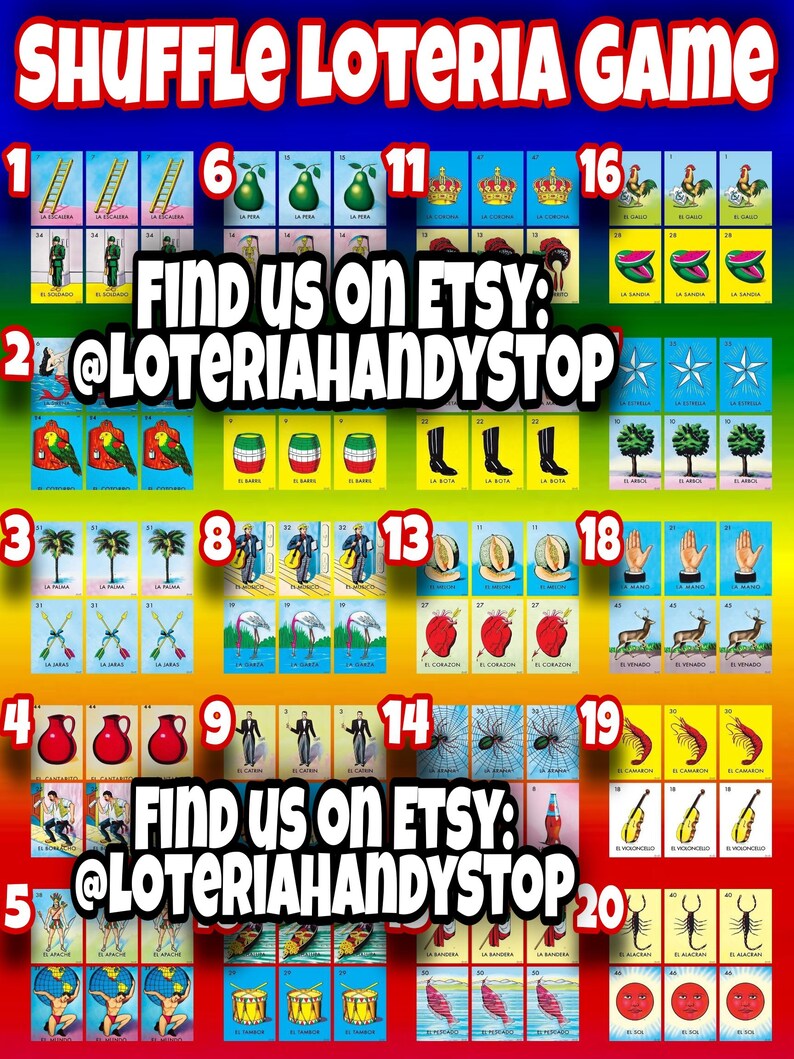Shuffle Numbers Game 20 Numbers Shuffle Loteria Game Boards to Play Online - Etsy Canada