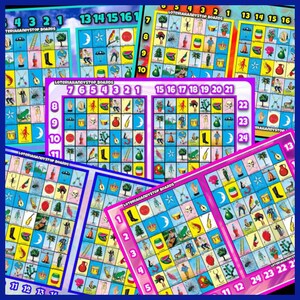 24 Lines Lotería Boards Online Games to Play Digital Downloads