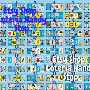 Loteria con 32 Numeros y 8 cartas por Numero