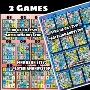 Loteria Spielbretter mit 12 und 16 Zahlen Online Karten