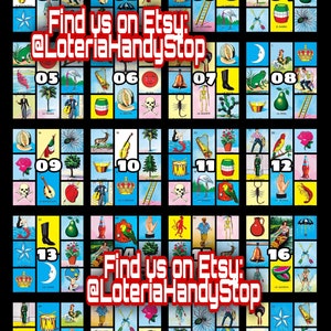 Loteria Board Game with 20 Numbers to Play Online
