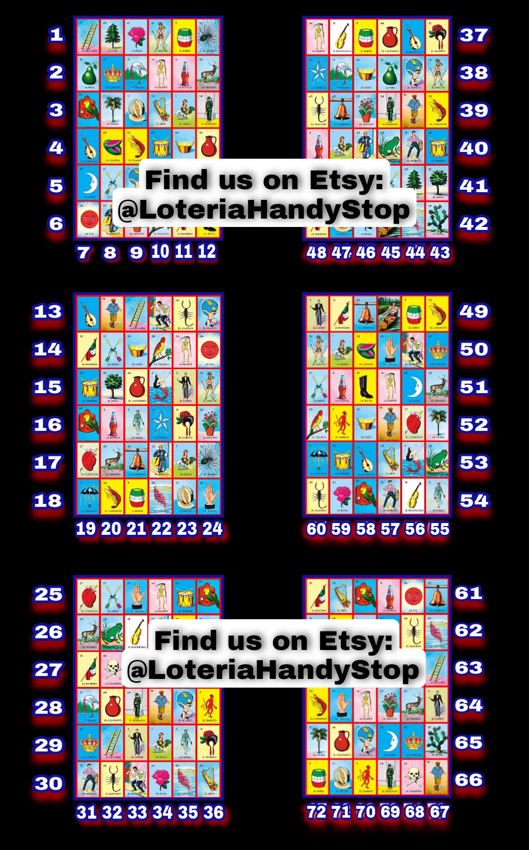 72 Lines Loteria Board to Download and Play Online Etsy