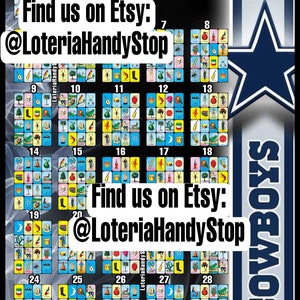 Tabuleiro Loteria Dallas Cowboys 28 cartas completas