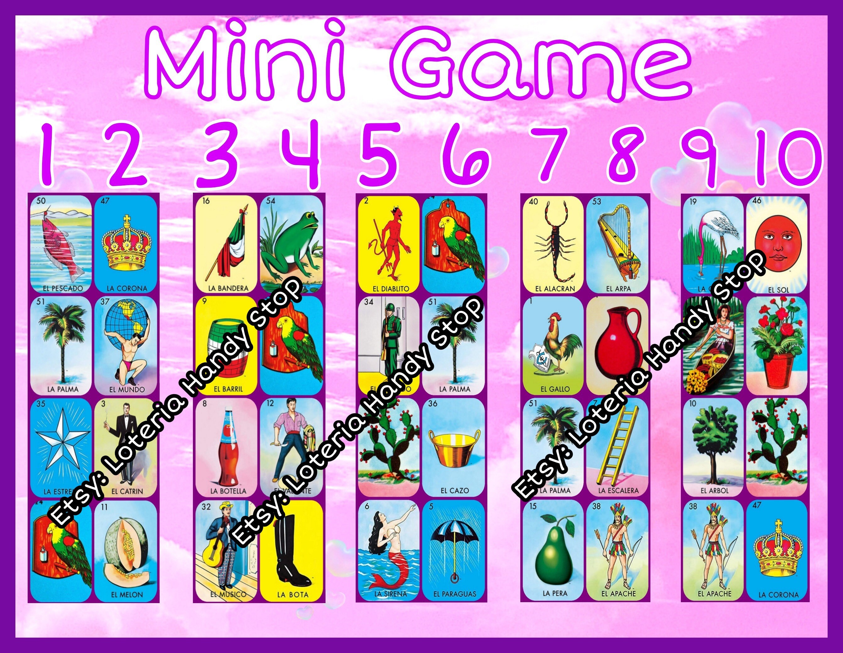 Loteria with Numbers Online Digital Board to Download Etsy