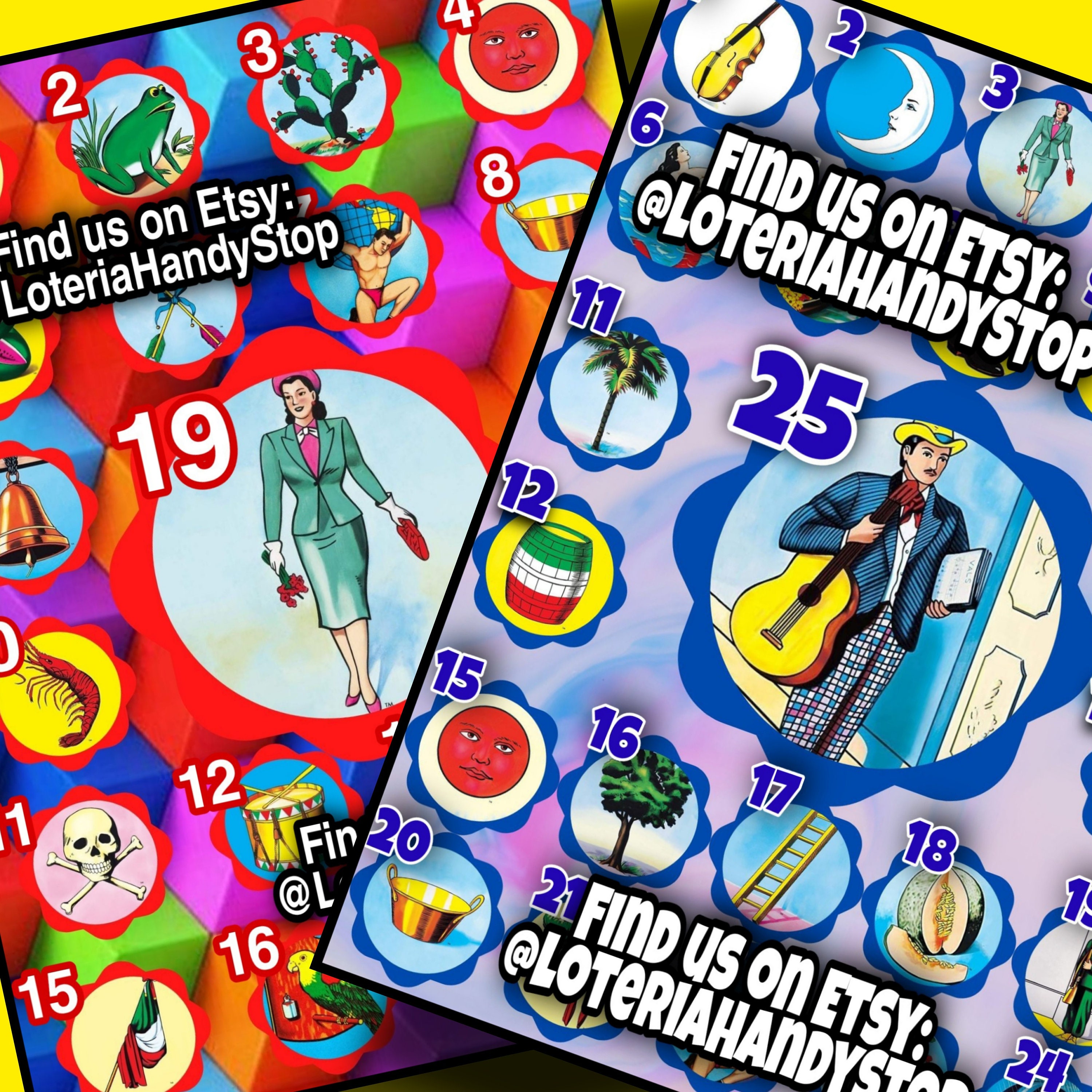 Loteria Single Characters Digital Online Games With 25 and 19 - Etsy