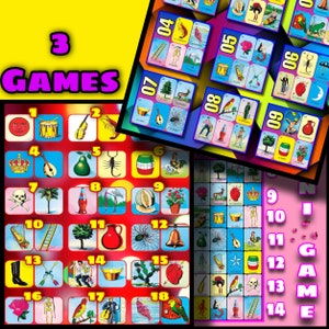Digital Loteria Game Boards with No Repeats and Line Board to Download
