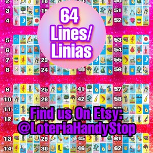 64 Numbered Loteria Board Online Game