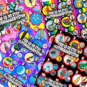12 Numbered Loteria Game Boards to Play Online Bundle of 4 No Repeats