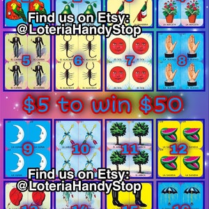 16 numbers Shuffle Loteria Board 5 to win 50 Board Game