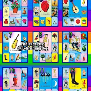 Tableau de la Loteria, 15 chiffres, boîte de 9 cartes pour jouer en ligne