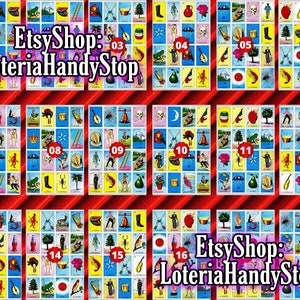 Tabuleiro de Loteria com cartas mexicanas completas para jogar