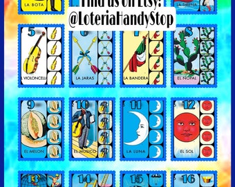 Tablero de tejo para juego de lotería azul