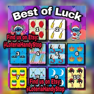 Loteria Shuffle Board with 10 Numbers to Play Online