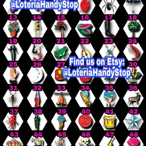 54 Numbers Loteria Board Game Digital Download Card to Play Online