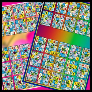 Tableros de lotería de 25 números, cartas completas para jugar online