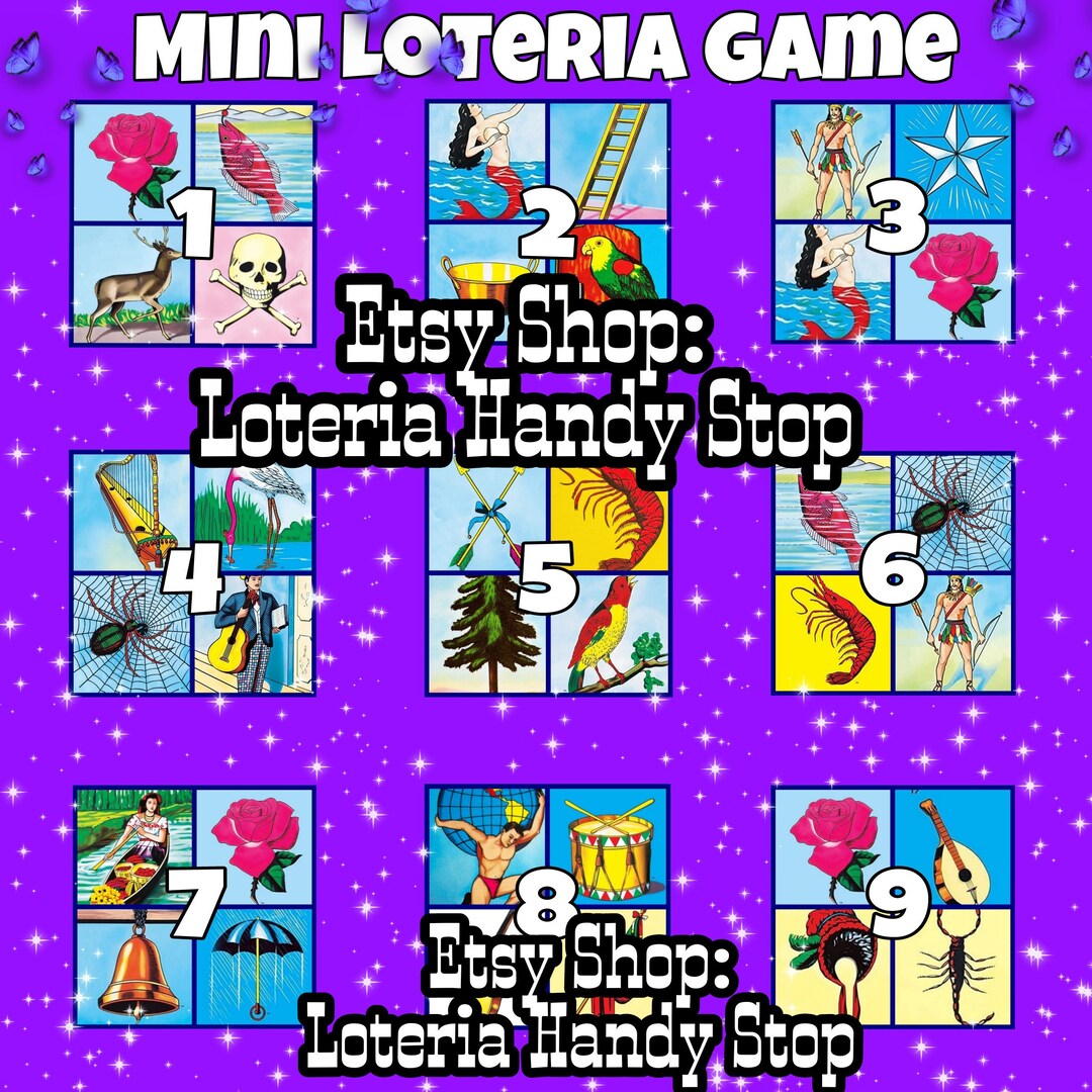Mini Loteria Game Board to Play Online - Etsy