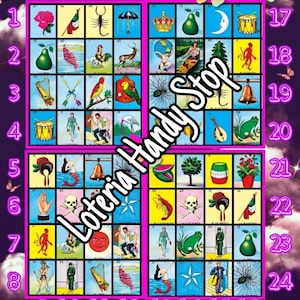 Juego de cartas de lotería de 24 números