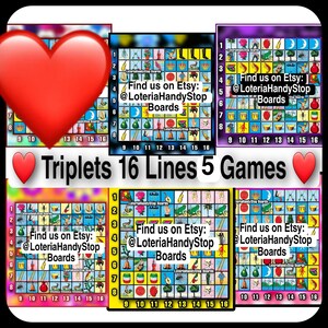16 Lines Triplets Loteria Board Games