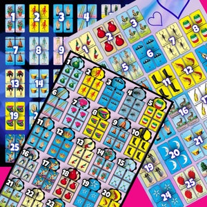 Shuffle Loteria Game Boards with 30 28 and 25 Numbers
