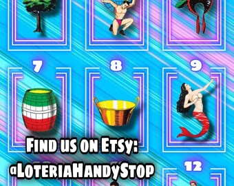 Tablero de 14 números de personajes de lotería para juego en línea