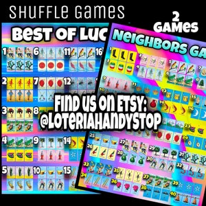Loteria Neighbors and Shuffle Game Boards to Play Online
