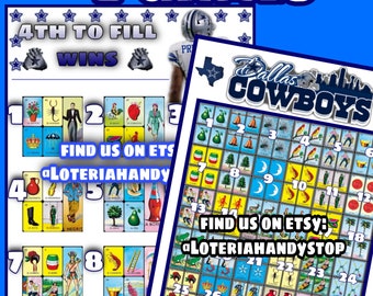 Tableros de juego digitales de lotería de los Dallas Cowboys Shuffle and No Repeats