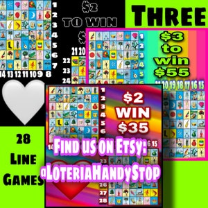 Digital Loteria Line Board Games with 28 Numbers to Play Online