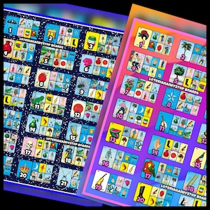 21 Numbers Loteria Board Game Digital Download