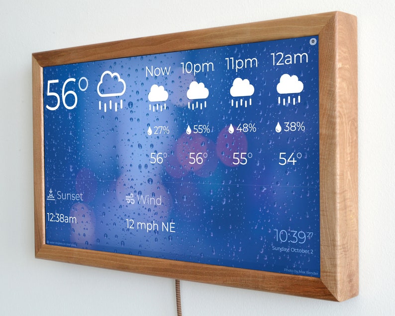 Personalized 24 Inch Digital Smart Screen, Dakboard Frame, Weather