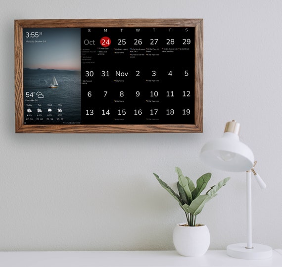 24 Inch Digital Wall Display, Digital Calendar, Smart Screen, Wifi Calendar,  Dakboard, Wall Dashboard, Digital Picture Frame, Family Planner 